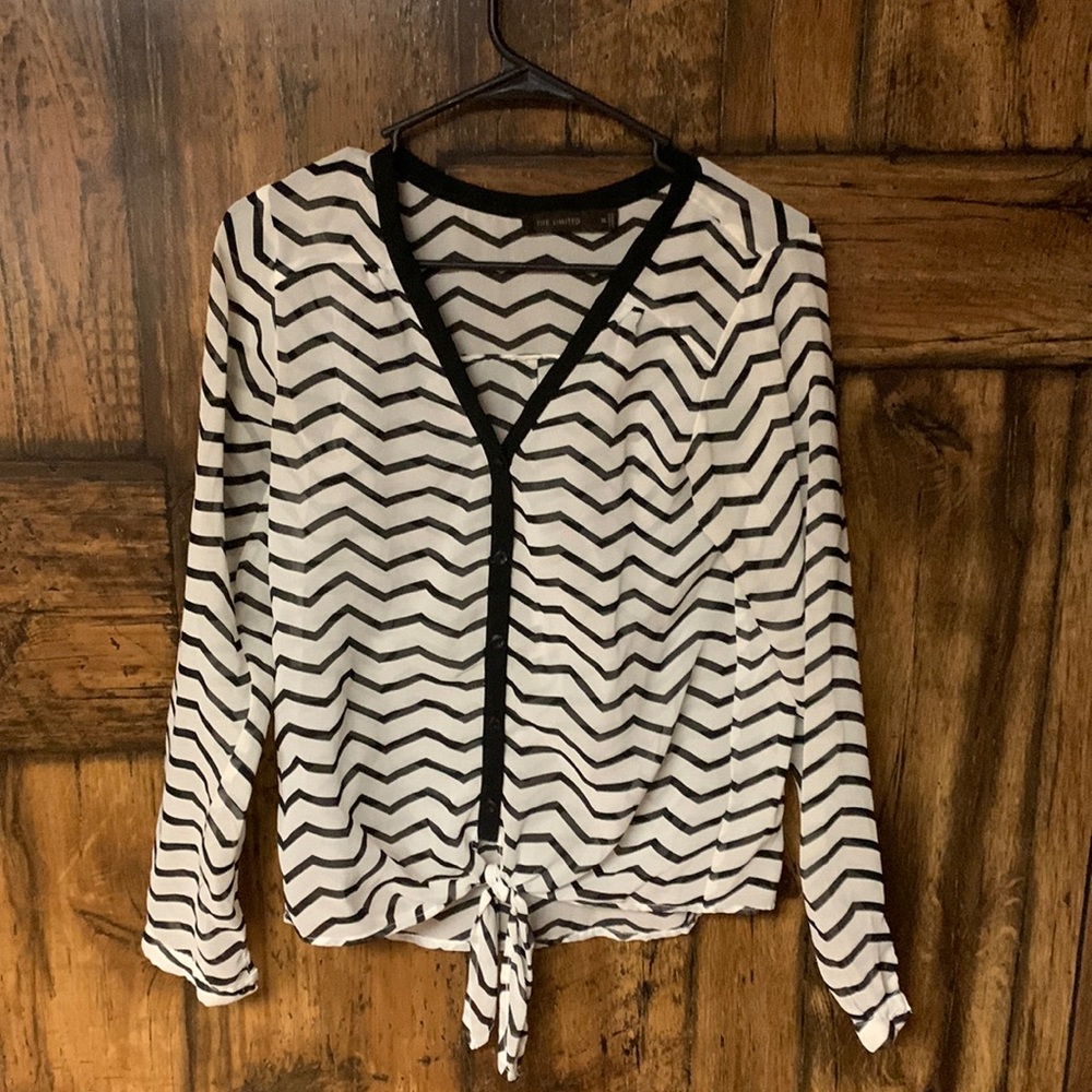 The Limited shear button up dress top
